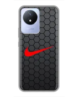 Чехол для Vivo Y02 с картинкой «Nike — карбоновая сетка» Чехол для Vivo Y02 с картинкой «Nike — карбоновая сетка»