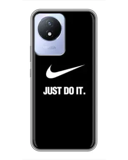 Чехол для Vivo Y02 с картинкой «Классический принт Nike» Чехол для Vivo Y02 с картинкой «Классический принт Nike»