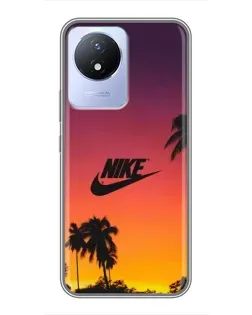 Чехол для Vivo Y02 с картинкой «Nike на закате солнца» Чехол для Vivo Y02 с картинкой «Nike на закате солнца»