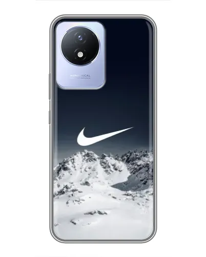 Чехол для Vivo Y02 с картинкой «Nike — зимние горы»