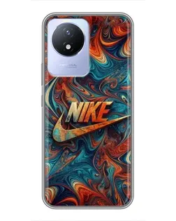 Чехол для Vivo Y02 с картинкой «Nike в абстракции» Чехол для Vivo Y02 с картинкой «Nike в абстракции»