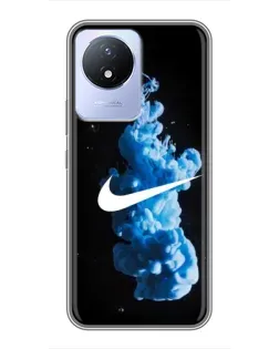 Чехол для Vivo Y02 с картинкой «Nike и синий дым» Чехол для Vivo Y02 с картинкой «Nike и синий дым»