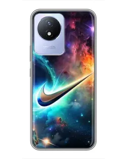 Чехол для Vivo Y02 с картинкой «Космический Nike Swoosh» Чехол для Vivo Y02 с картинкой «Космический Nike Swoosh»