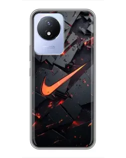 Чехол для Vivo Y02 с картинкой «Nike — эффект разломов» Чехол для Vivo Y02 с картинкой «Nike — эффект разломов»
