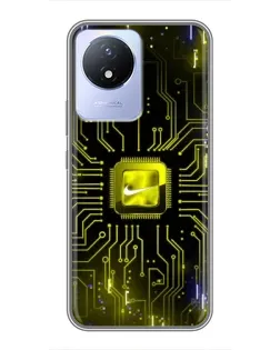 Чехол для Vivo Y02 с картинкой «Nike — золотая искра» Чехол для Vivo Y02 с картинкой «Nike — золотая искра»