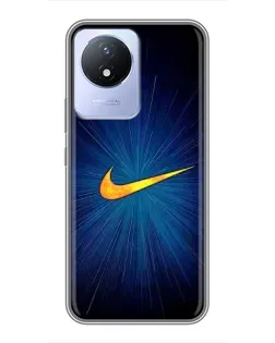 Чехол для Vivo Y02 с картинкой «Синий пульс Nike» Чехол для Vivo Y02 с картинкой «Синий пульс Nike»
