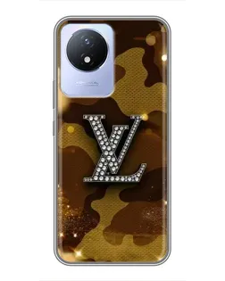 Чехол для Vivo Y02 с картинкой «Камуфляжный Louis Vuitton»