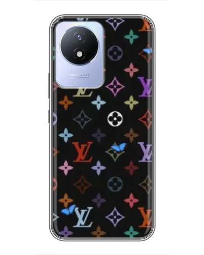 Чехол для Vivo Y02 с картинкой «Цветная монограмма LV» Чехол для Vivo Y02 с картинкой «Цветная монограмма LV»