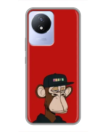 Чехол для Vivo Y02 с картинкой «Bored Ape — красный фон»