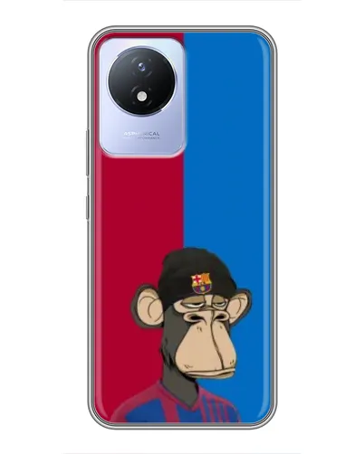 Чехол для Vivo Y02 с картинкой «Bored Ape — фанат Барсы»
