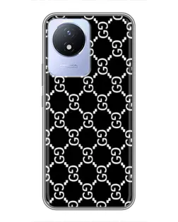 Чехол для Vivo Y02 с картинкой «Gucci — сетчатый паттерн»