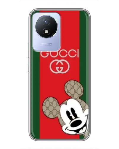 Чехол для Vivo Y02 с картинкой «Gucci — полосы и Микки» Чехол для Vivo Y02 с картинкой «Gucci — полосы и Микки»