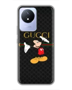 Чехол для Vivo Y02 с картинкой «Микки Маус Gucci»