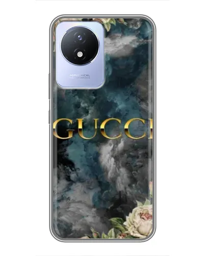 Чехол для Vivo Y02 с картинкой «Абстрактные цветы Gucci» Чехол для Vivo Y02 с картинкой «Абстрактные цветы Gucci»