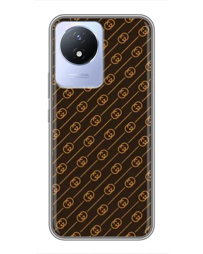 Чехол для Vivo Y02 с картинкой «Gucci — золотые диагонали» Чехол для Vivo Y02 с картинкой «Gucci — золотые диагонали»