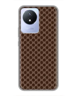 Чехол для Vivo Y02 с картинкой «Gucci — шоколадная сетка»