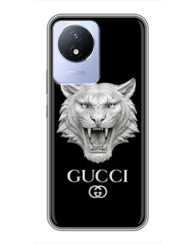 Чехол для Vivo Y02 с картинкой «Gucci — серебряный лев» Чехол для Vivo Y02 с картинкой «Gucci — серебряный лев»