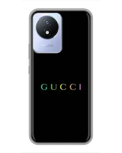 Чехол для Vivo Y02 с картинкой «Gucci — неоновый минимализм»