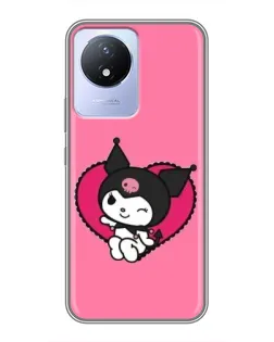Чехол для Vivo Y02 с картинкой «Kuromi — любовь в сердце» Чехол для Vivo Y02 с картинкой «Kuromi — любовь в сердце»