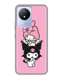 Чехол для Vivo Y02 с картинкой «My Melody и Kuromi» Чехол для Vivo Y02 с картинкой «My Melody и Kuromi»