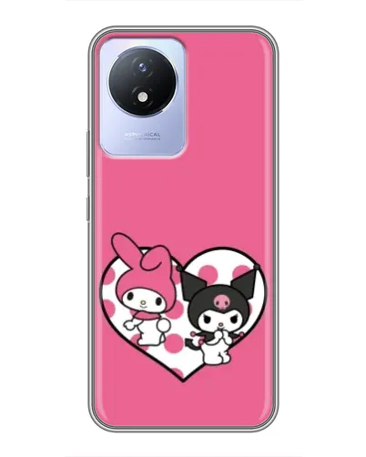 Чехол для Vivo Y02 с картинкой «Kuromi и My Melody»