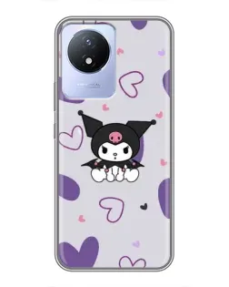 Чехол для Vivo Y02 с картинкой «Kuromi и лавандовые сердца» Чехол для Vivo Y02 с картинкой «Kuromi и лавандовые сердца»