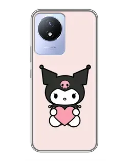 Чехол для Vivo Y02 с картинкой «Kuromi и сердце» Чехол для Vivo Y02 с картинкой «Kuromi и сердце»
