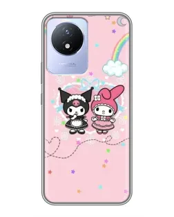 Чехол для Vivo Y02 с картинкой «My Melody и Kuromi» Чехол для Vivo Y02 с картинкой «My Melody и Kuromi»