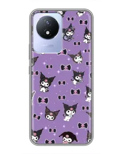 Чехол для Vivo Y02 с картинкой «Kuromi — паттерн» Чехол для Vivo Y02 с картинкой «Kuromi — паттерн»