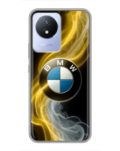 Чехол для Vivo Y02 с картинкой «Золотистый дым BMW»