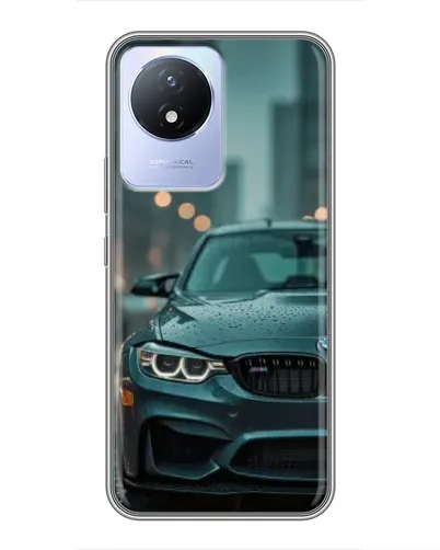 Чехол для Vivo Y02 с картинкой «BMW в огнях города»