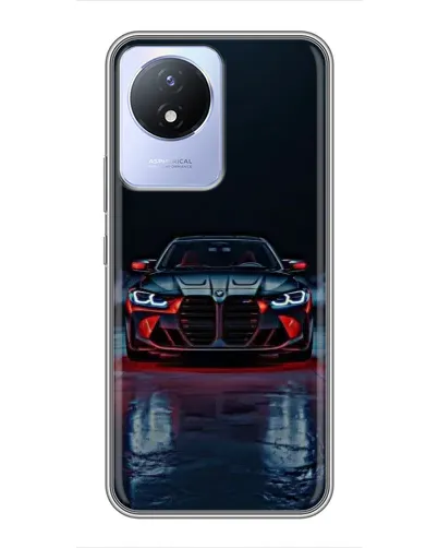 Чехол для Vivo Y02 с картинкой «BMW на мокрой дороге»
