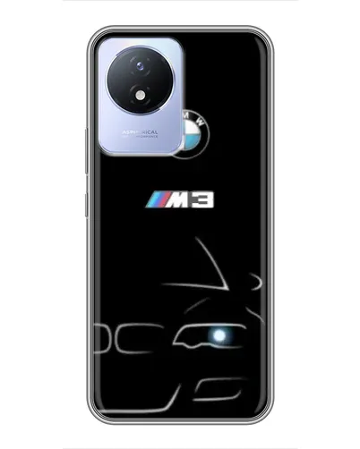 Чехол для Vivo Y02 с картинкой «Минималистичный принт BMW M3»