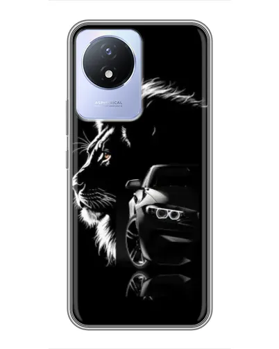 Чехол для Vivo Y02 с картинкой «BMW и лев»