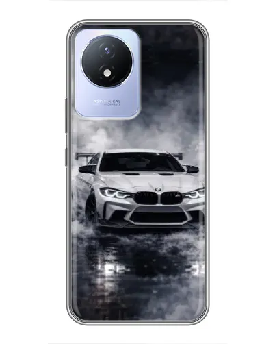 Чехол для Vivo Y02 с картинкой «BMW сквозь туман»