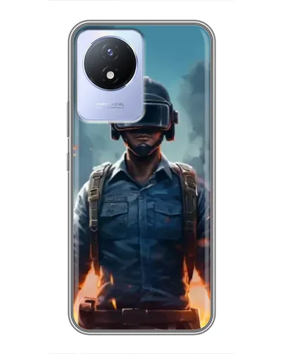 Чехол для Vivo Y02 с картинкой «PUBG — реалистичный герой»