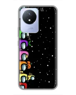 Чехол для Vivo Y02 с картинкой «Команда Among Us»