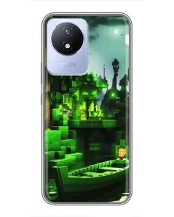 Чохол для Vivo Y02 з картинкою «Minecraft лісовий пейзаж»