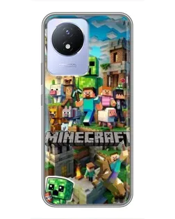 Чохол для Vivo Y02 з картинкою «Замок Minecraft»