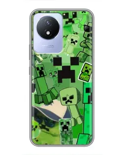 Чохол для Vivo Y02 з картинкою «Кріпери Minecraft»