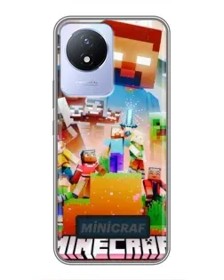 Чохол для Vivo Y02 з картинкою «Minecraft герої гри»