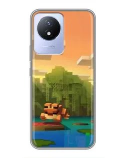 Чохол для Vivo Y02 з картинкою «Майнкрафт захід сонця»