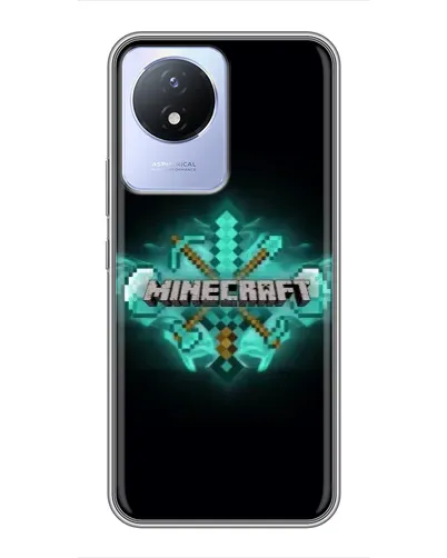 Чехол для Vivo Y02 с картинкой «Minecraft Diamond лого» Чехол для Vivo Y02 с картинкой «Minecraft Diamond лого»