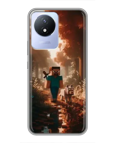 Чехол для Vivo Y02 с картинкой «Стив в лесу» Чехол для Vivo Y02 с картинкой «Стив в лесу»
