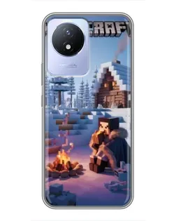 Чохол для Vivo Y02 з картинкою «Зимовий Minecraft»