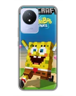 Чохол для Vivo Y02 з картинкою «Губка Боб Minecraft»