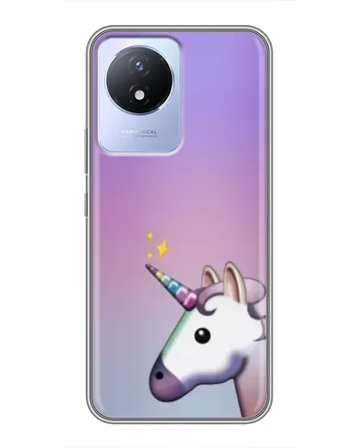 Чехол для Vivo Y02 с картинкой «Единорог градиент»