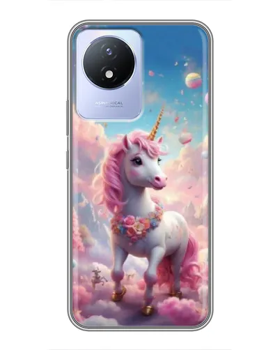 Чехол для Vivo Y02 с картинкой «Единорог среди облаков»