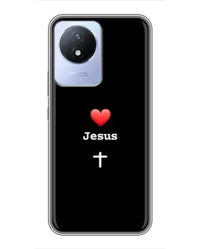 Чехол для Vivo Y02 с картинкой «Сердце - Jesus»