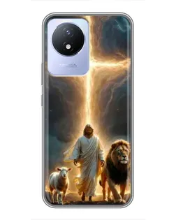 Чехол для Vivo Y02 с картинкой «Лев Иуды и Свет»
